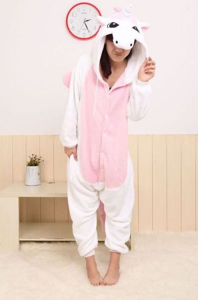 Pijama Kigurumi Unicórnio Rosa